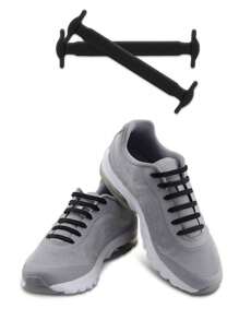 16 cái/gói Đàn hồi Silicone Dây giày , Buộc Dây giày , Creative Co giãn Ren Khép kín , Dễ Đến Giày dép - màu đen - Xem 3