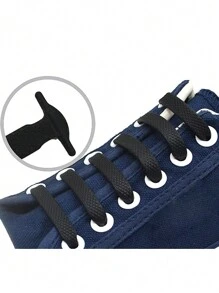 16 cái/gói Đàn hồi Silicone Dây giày , Buộc Dây giày , Creative Co giãn Ren Khép kín , Dễ Đến Giày dép - màu đen - Xem 6