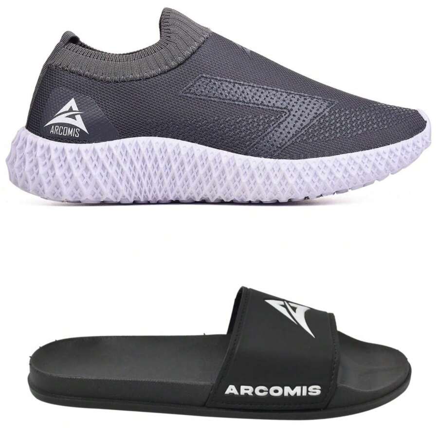 Men Sneakers - 灰色 - 查看 1