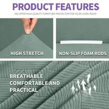 YSTYLE Sofa Cover 1/2/3/4 Seats With Armrests, Stretch Couch Cover, Heavyweight Winter Slipcover, Non-Slip Sofa Cover Washable - Green - View 6