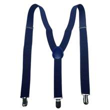 1pc Classic Solid Color 2.5cm Wide Y-Back Suspender Strap With Anti-Slip Adjustable Elastic Band & 3 Clips, For Men & Women's Wedding, Festivals, Cosplay, Street Dancing, Stage Performance, Parties, Halloween, Christmas, Magic Show, Graduation