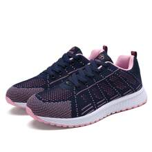 Womens Sneakers Lightweight Ladies Trainers Breathable Woman Running Shoes Daily Walking Outdoor Fitness Athletic Lace Up Flat Fitness Air Sports Shoes - Blue Pink - View 7