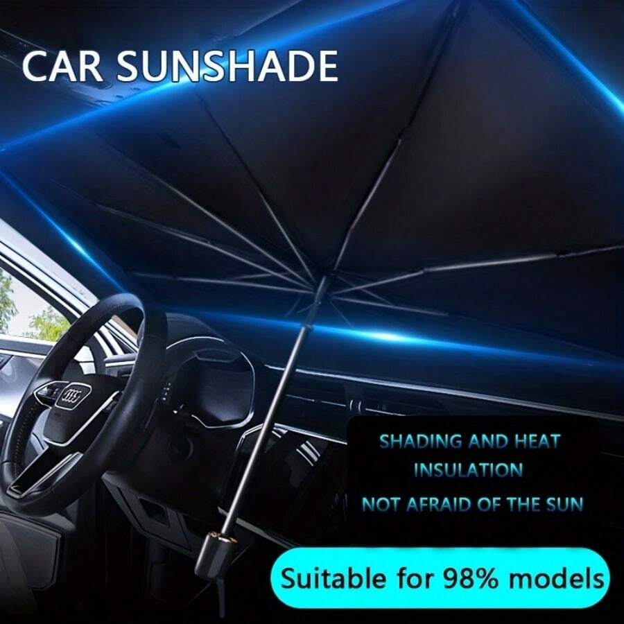 Foldable Reflective Sunshade, Suitable For Car Windshield, Extra Large Size UV Protection Sunshade - Silver - View 1
