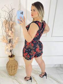 Women Jumpsuits - Màu đen với màu đỏ - Xem 2