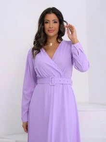 Women Dresses - 紫丁香色 - 查看 3