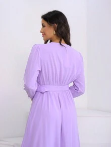 Women Dresses - 紫丁香色 - 查看 6