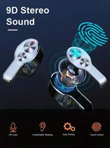 Great Wall Tws S25 Wireless Earphones, True Wireless Earbuds, Hi-Fi Stereo, Waterproof, In-Ear With Built-In Microphone For Sports - Black - View 6