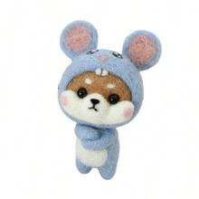 1袋標準版柴犬系列針織毛氈DIY材料套件（手機繩配件、小EVA工作臺、3根針、說明書），未完成的手工DIY - 彩色 - 查看 3