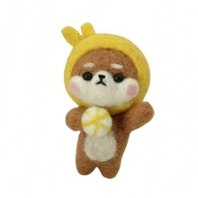 1袋標準版柴犬系列針織毛氈DIY材料套件（手機繩配件、小EVA工作臺、3根針、說明書），未完成的手工DIY - 彩色 - 查看 8