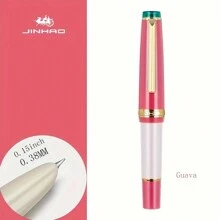 金豪1入組短精鋼鋼筆,配有水吸收器,小型辦公室禮物,便於攜帶,不含墨水,0.38mm / Ef / F三種筆尖,有8種顏色可選 - 芭樂 - 查看 3