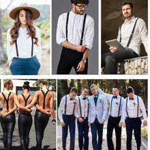1pc Classic Solid Color 2.5cm Wide Y-Back Suspender Strap With Anti-Slip Adjustable Elastic Band & 3 Clips, For Men & Women's Wedding, Festivals, Cosplay, Street Dancing, Stage Performance, Parties, Halloween, Christmas, Magic Show, Graduation