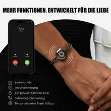 Totwoo Single Bracelet – Long Distance Relationship Bracelet For Couples | Smart Jewelry His And Hers Touch Bracelets For Couples(Work In Pairs) - 費加洛鏈/黑色 - 查看 3