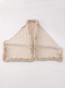 1件女士多色仿毛领柔软防风保暖时尚斗篷披肩，适合外出、聚会、派对、旅行、度假等场合。 - 多色四季披肩 - 查看 7