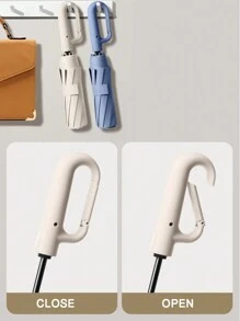 1 pieza Paraguas plegable automático con mango de gancho, portátil, anti-UV, paraguas de viaje con gran dosel para la escuela, oficina, hogar, refrescante en verano, playa, viaje