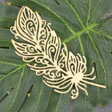 1 Miếng Lông vũ Cắt kim loại Chết Khuôn tô Đối với DIY Làm sổ lưu niệm Thẻ Làm Giấy Thủ công Dập nổi Chết - Bạc - Xem 3