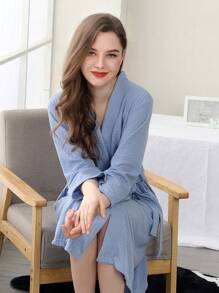 1pc Lightweight Fashionable Bathrobe For Home And Beach, Quick-Dry Skin-Friendly Couples Bathrobe, Simple Checkered Bathrobe Summer Wedding Home Bathroom Decor Back To School