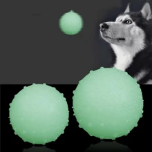 Dog Chew Toy Pet Night Glowing Ball Puppy Molar Interactive Rubber Luminous Balls - White - View 2