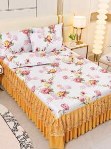 1 Miếng Hai Lớp Ren Cắt tỉa Hoa In Váy ngủ In Nhiều loại Kích thước , Hàn Quốc Phong cách , Chế tạo Của Lụa băng Thích hợp Đối với Nhà  Phòng ngủ Và Du lịch ngoài trời - Nhiều màu - Xem 1