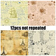 12 Piezas/paquete Juego De Papelería Con Impresión De Mapa Para Cuadernos Hechos A Mano, Scrapbooking, Envoltura De Regalos - Multicolor - Ver 4