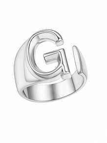 4 piezas/juego de anillos con temática de valentía, concepto de coraje, anillo abierto ajustable unisex, joyería de regalo de uso diario, dorado y plateado - VÍSCERAS - Ver 5