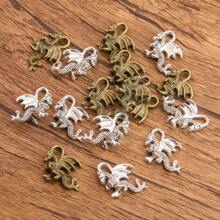 20pcs 3d Dragon Shaped Antique Bronze, Gold And Silver Color, Pendant/Talisman Are Suitable For Necklace Bracelet Diy Crafting Handmade Jewelry - Fashion - View 3