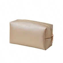 1件迷你化妝包,適用於手提包,pu化妝袋,防水化妝用品收納袋,旅行化妝袋,口紅化妝袋 - 金色 - 查看 5