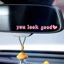 1 Stück You Look Goods Textaufkleber, Auto-innenspiegelaufkleber - Pink - Übersicht 6