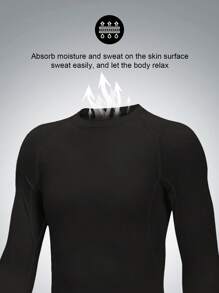 HOPLYNN 男童压缩长袖套装，包含短裤和紧身裤，速干面料，适合春夏季运动、健身和跑步。 - 黑色 - 查看 7