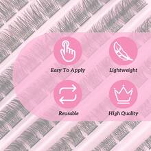 Hinarin 120串diy美睫植物卷簇狀睫毛浪漫柔美薄帶 8-16毫米混合長度裝 Diy 家居使用 - D - 查看 5