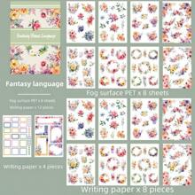 Retro Châu Âu và Châu Mỹ Nhân vật , Hoa Trang trí Thú cưng Hình dán Sách Đối với Tạp chí Và Nhật ký - ngôn ngữ hoa mộng mơ - Xem 1