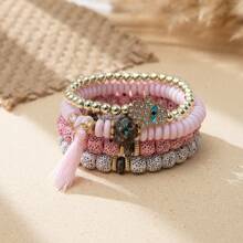 4pcs Boho Ngày lễ Phong cách Thủ công Bộ vòng đeo tay Với Vượt qua , Mắt ác , Hamsa , Lòng bàn tay , , Tua , lột vỏ Và Cơm Hạt , Hoàn hảo Đối với Của phụ nữ Mỗi ngày , Giải trí , Kỳ nghỉ , Buổi tiệc Mặc In Mùa Xuân Và Mùa hè - Nhiều màu - Xem 17