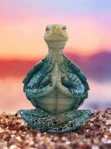 1 件冥想海龟雕像，适用于宁静的花园、瑜伽装饰、创意礼物、派对礼品、家居和房间装饰 - 彩色 - 查看 11