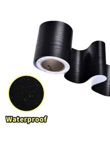 1pc 1000 Cm Mirror Frame Border Decor Wallpaper, Mirror Border Peel And Stick, Length 10 Meters Black Wood Grain Removable Pvc Waterproof Border Wall Decor Removable Self Adhesive Kitchen Bathroom Tiles Sticker Wallpaper Mother's Day Gifts For Mompeel And Stick Wallpaper,Renovation Stickers Peel Wall Panels,Wall Paper, Wallpapers,Spring Decoration Items Refresh Your Home,Rama Decoration Stickers - Black - View 2