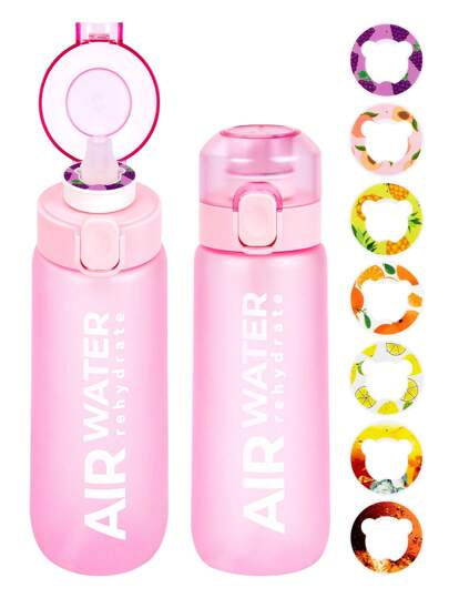 1pc Flavored Water Bottle With 1 Random Flavour Pod, Water Bottle Set, Sports Water Bottles With Straw, 0 Sugar, 0 Calorie Drinking Fruit Fragrance Bottle For Fitness, Outdoor, Gift, Sport,