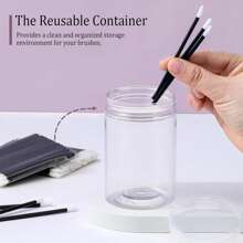 100 cọ thoa son bóng dùng một lần kèm 1 hộp đựng thay thế, cọ môi màu đen dùng cho son môi và son bóng, dụng cụ trang điểm dùng một lần, bộ dụng cụ làm đẹp, quà tặng kèm theo. - màu đen - Xem 6