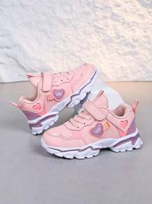 Girls' Casual Sneakers, Soft Leather Outdoor Running Shoes For Children, Autumn & Winter