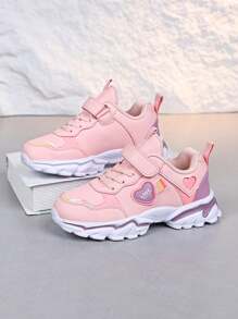Girls' Casual Sneakers, Soft Leather Outdoor Running Shoes For Children, Autumn & Winter