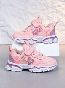 Girls' Casual Sneakers, Soft Leather Outdoor Running Shoes For Children, Autumn & Winter