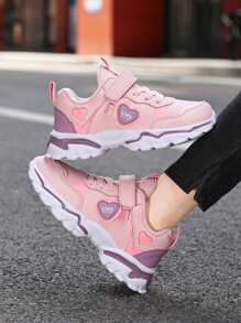 Girls' Casual Sneakers, Soft Leather Outdoor Running Shoes For Children, Autumn & Winter