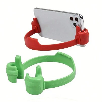 1pc/2pcs Adjustable TPU Flexible Phone & Tablet Display Stand With Thumbs-Up Design, Suitable For Mini Switch, Office Desk, Kitchen, Home Office, And Travel
