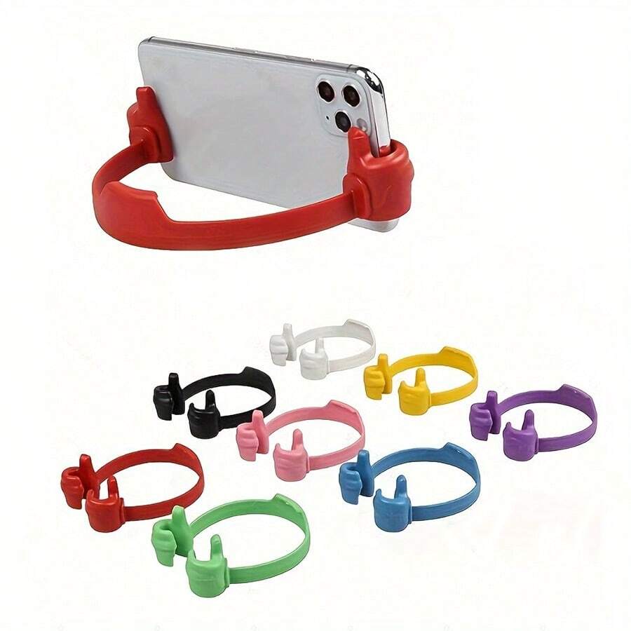 1pc/2pcs Adjustable TPU Flexible Phone & Tablet Display Stand With Thumbs-Up Design, Suitable For Mini Switch, Office Desk, Kitchen, Home Office, And Travel - Multicolor - View 1