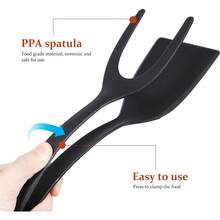 1pc 2-In-1 Handle And Flipping Shovel Pliers Egg Flipping Pliers Pancake Fish French Toast Omelet Making Is Suitable For Home Kitchen Cooking Tools Black - Multicolor - View 7