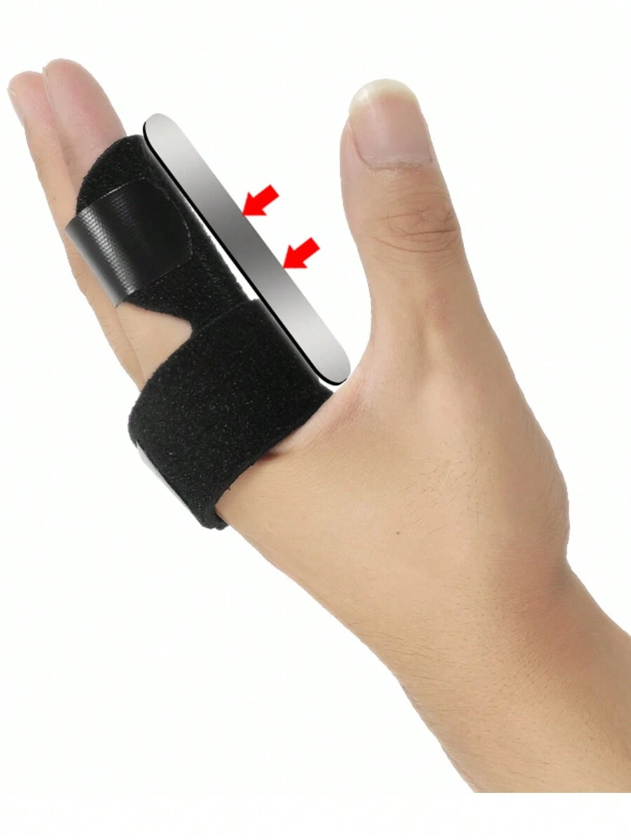 Finger Splint Brace Trigger Finger Support Fracture Fix Hand Protector Brace Adjustable Finger Splint - Black - View 1