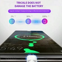 5A快速充電Type C數據線，兼容三星Galaxy S24 Ultra S24 S24+ S23 Ultra S23 S22 S21 Note 20華為小米紅米Note 8 Pro等手機配件USB C充電線USB數據線 - 白色 - 查看 3