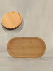 1 pieza Bandeja ovalada de bambú, soporte para incienso, bandeja para joyas, bandeja rectangular de bambú, cuadrada de 17.5cm/6.88in, almacenamiento de bandejas para joyas, decoración de habitación de maquillaje - Oval - Ver 6
