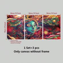 Bộ 3 tấm áp phích vải canvas, tranh canvas nghệ thuật cá nhân hóa, thiết kế đơn giản, trang trí nhà cửa, quà tặng cho bạn bè, dùng cho phòng khách, phòng ngủ, văn phòng, nhà bếp, nhà hàng, tranh treo tường, tranh chống thấm nước, tranh in, tác phẩm nghệ thuật, không có khung - nhiều màu - Xem 3