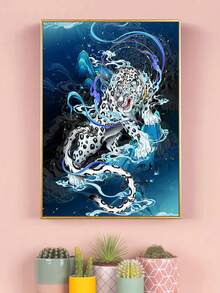 神聖的雪豹DIY鑽石畫卡通風格家居牆壁裝飾手工掛飾工藝禮物創意滿鑽十字繡創意工藝鑽石刺繡 - 彩色 - 查看 3