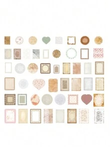 100張復古電影貼紙,用於diy日記裝飾,文具用品 - 彩色 - 查看 3