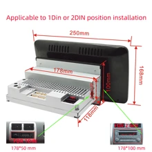 10英寸通用1din 2din Android汽車收音機音響,搭載carplay Android Auto,電容旋轉直立螢幕高清gps導航wifi Usb汽車播放器 - 杏色 - 查看 3