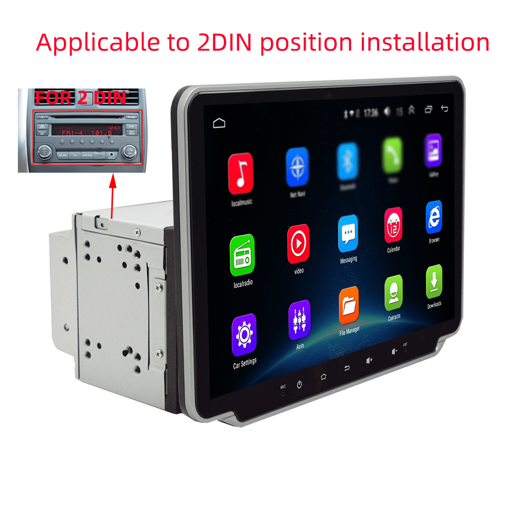 10 -Inch Android Universal 1Din 2Din Android Car Radio Stereo, With CarPlay Android Auto, Capacitive Rotation Vertical Screen HD GPS Navigation WiFi USB Car Player